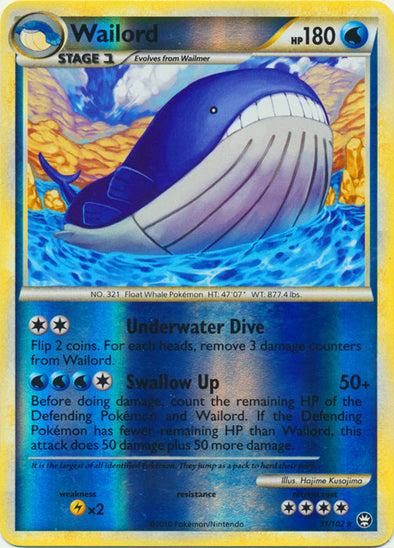 Wailord - 31/102 - Rare - Reverse Holo available at 401 Games Canada