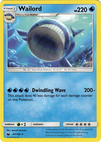 Wailord - 40/168 - Rare available at 401 Games Canada