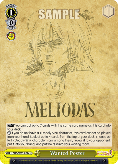 Wanted Poster (U) (Meliodas) available at 401 Games Canada