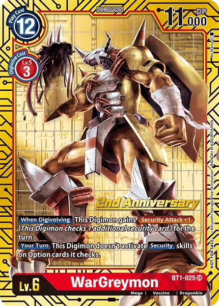 WarGreymon (2nd Anniversary Card Set) - BT1-025 - Super Rare available at 401 Games Canada