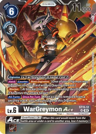 WarGreymon Ace (Box Topper) - ST15-12 - Super Rare available at 401 Games Canada