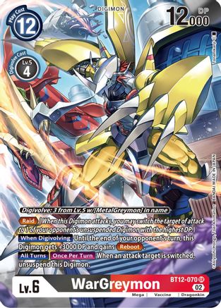 WarGreymon (Alternate Art) - BT12-070 - Super Rare available at 401 Games Canada