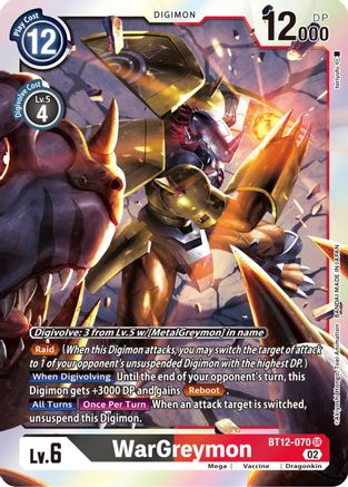 WarGreymon - BT12-070 - Super Rare available at 401 Games Canada