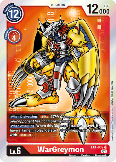 WarGreymon - EX1-009 - Super Rare available at 401 Games Canada