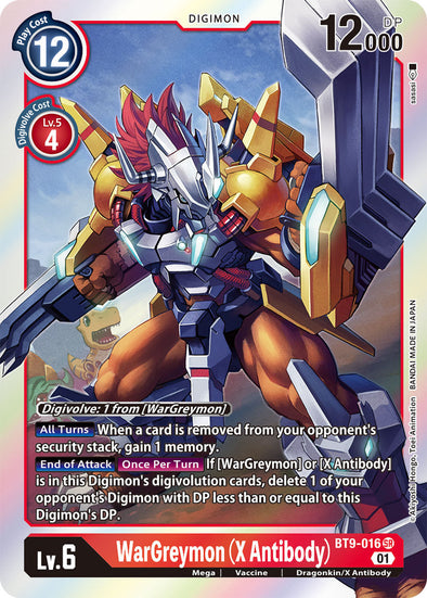 WarGreymon (X Antibody) - BT9-016 - Super Rare available at 401 Games Canada