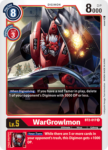 WarGrowlmon - BT2-017 - Rare available at 401 Games Canada