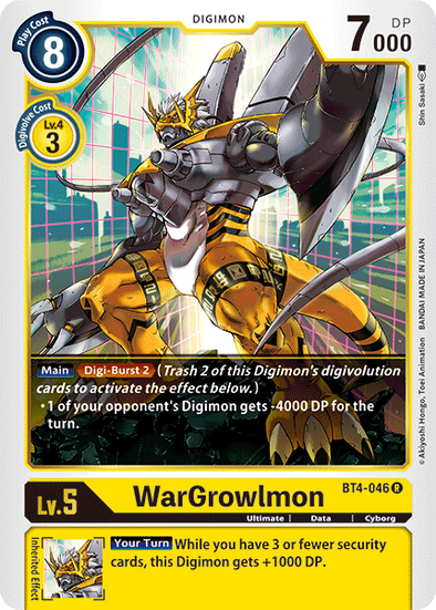 WarGrowlmon - BT4-046 - Rare available at 401 Games Canada