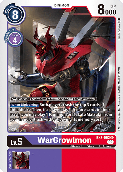 WarGrowlmon - EX3-062 - Uncommon available at 401 Games Canada