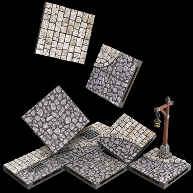 Warlock Dungeon Tiles - Town/Village - Town Square available at 401 Games Canada