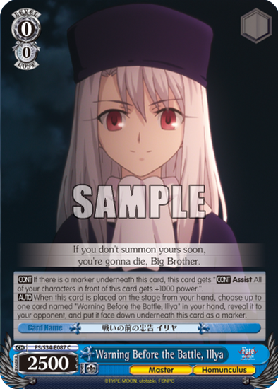 Warning Before the Battle, Illya - FS/S34-E087 - Common available at 401 Games Canada