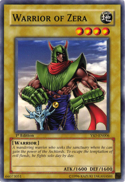 Warrior of Zera - YSD-EN006 - Common - 1st Edition available at 401 Games Canada