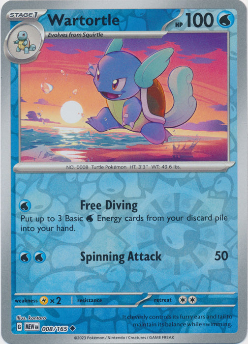 Wartortle - 008/165 - Uncommon - Reverse Holo available at 401 Games Canada