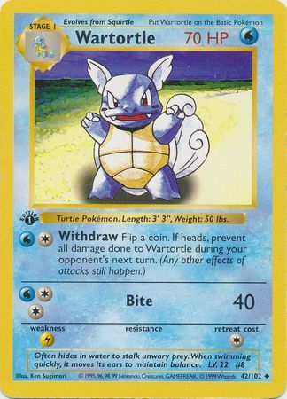 Wartortle - 42/102 - Uncommon - 1st Edition available at 401 Games Canada