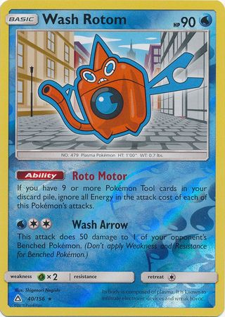 Wash Rotom - 40/156 - Rare - Reverse Holo available at 401 Games Canada