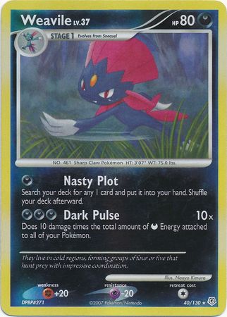 Weavile - 40/130 - Rare - Reverse Holo available at 401 Games Canada