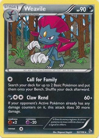 Weavile - 52/106 - Rare available at 401 Games Canada