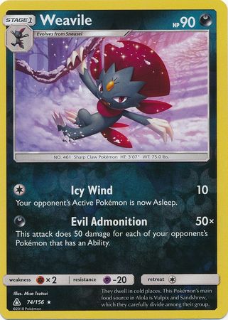 Weavile - 74/156 - Holo Rare - Reverse Holo available at 401 Games Canada