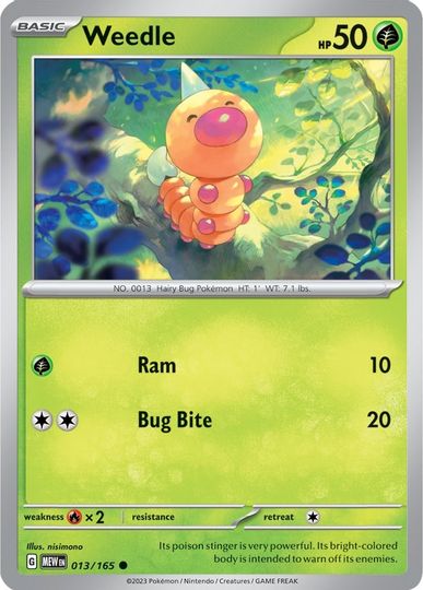 Weedle - 013/165 - Common available at 401 Games Canada