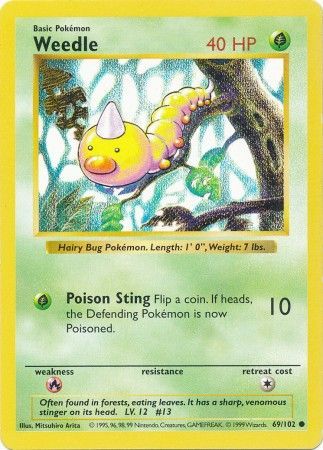 Weedle - 69/102 - Common - Shadowless available at 401 Games Canada