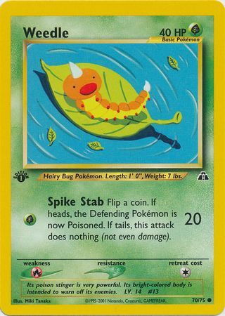 Weedle - 70/75 - Common - 1st Edition available at 401 Games Canada