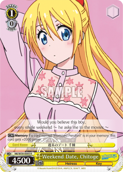 Weekend Date, Chitoge - NK/W30-E005 - Rare available at 401 Games Canada