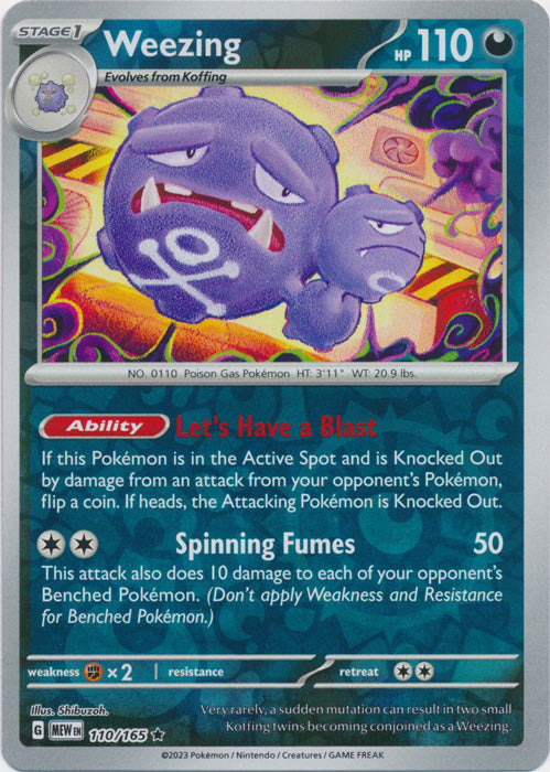 Weezing - 110/165 - Rare - Reverse Holo available at 401 Games Canada