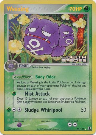 Weezing - 33/113 - Rare - Reverse Holo available at 401 Games Canada