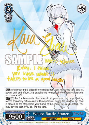 Weiss: Battle Stance - RWBY/WX03-ET19SP - Special Rare available at 401 Games Canada