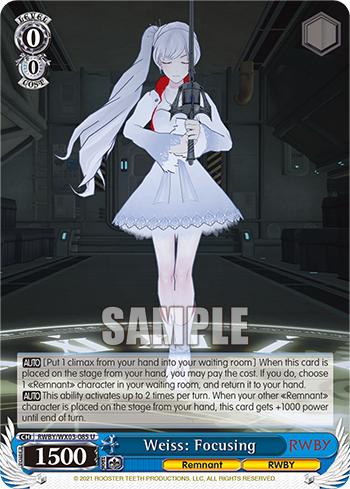 Weiss: Focusing - RWBY/WX03-085 - Uncommon available at 401 Games Canada