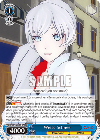 Weiss Schnee - RWBY/WX03-076 - Double Rare available at 401 Games Canada