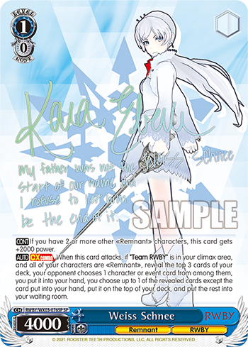 Weiss Schnee - RWBY/WX03-E076SP - Special Rare available at 401 Games Canada