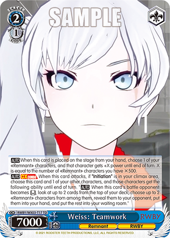 Weiss: Teamwork - RWBY/WX03-ET17 - Trial Deck available at 401 Games Canada