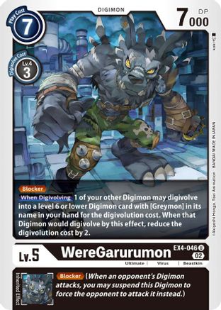 WereGarurumon - EX4-046 - Uncommon available at 401 Games Canada