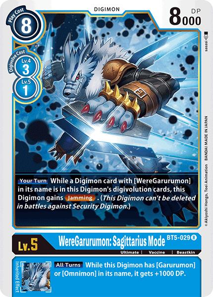 WereGarurumon: Sagittarius Mode - BT5-029 - Rare available at 401 Games Canada