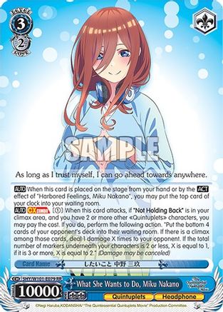 What She Wants to Do, Miku Nakano - 5HY/W101-E079 - Double Rare available at 401 Games Canada