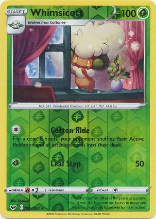 Whimsicott - 006/202 - Rare - Reverse Holo available at 401 Games Canada