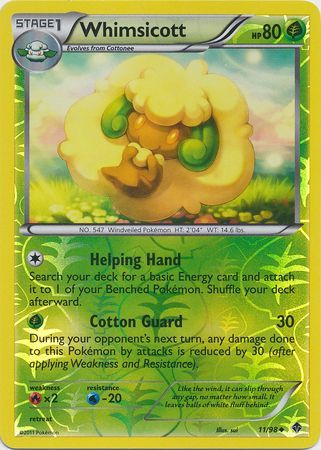 Whimsicott - 11/98 - Uncommon - Reverse Holo available at 401 Games Canada