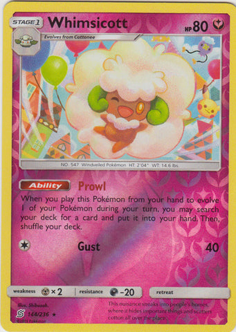 Whimsicott - 144/236 - Rare - Reverse Holo available at 401 Games Canada