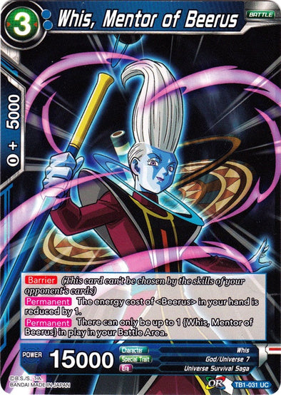 Whis, Mentor of Beerus - TB1-031 - Uncommon (Foil) available at 401 Games Canada