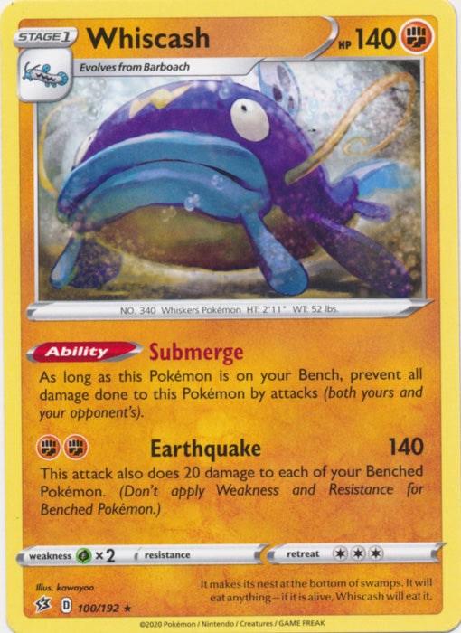 Whiscash - 100/192 - Rare available at 401 Games Canada