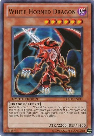 White-Horned Dragon - GLD4-EN014 - Common - Limited Edition available at 401 Games Canada