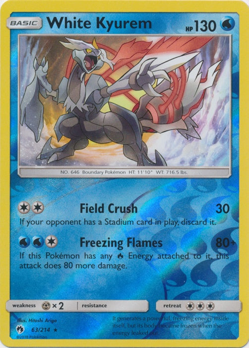 White Kyurem - 63/214 - Holo Rare - Reverse Holo available at 401 Games Canada