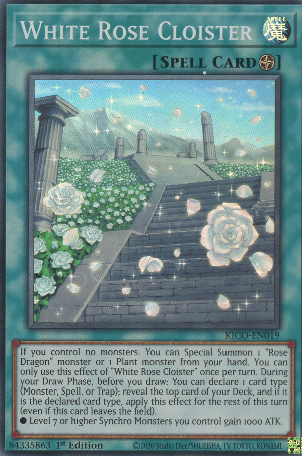 White Rose Cloister - KICO-EN019 - Super Rare - 1st Edition available at 401 Games Canada