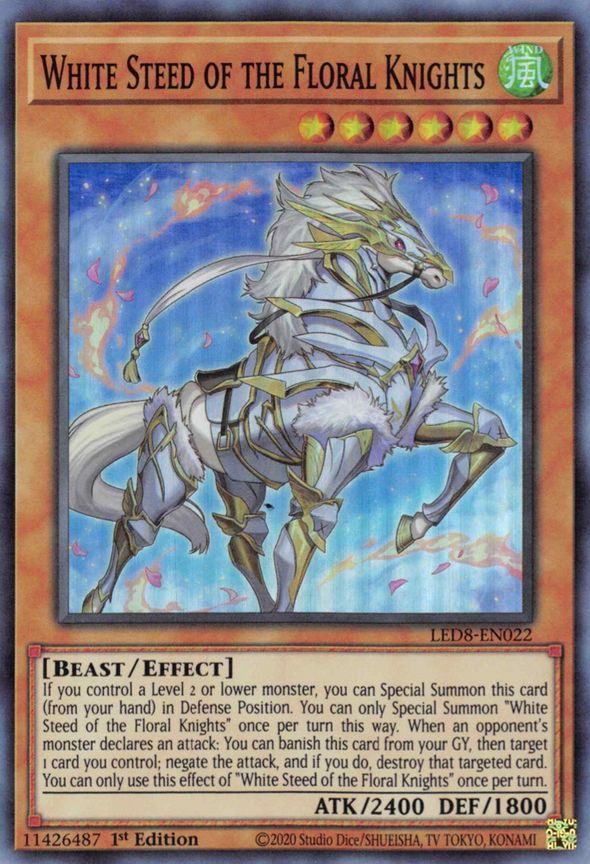 White Steed of the Floral Knights - LED8-EN022 - Super Rare - 1st Edition available at 401 Games Canada