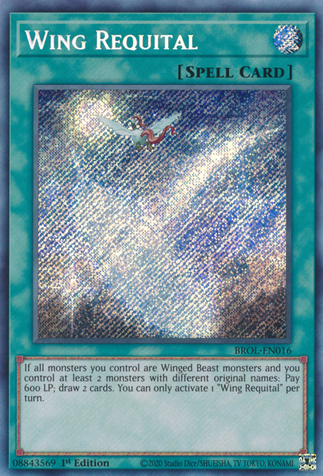 Wing Requital - BROL-EN016 - Secret Rare - 1st Edition available at 401 Games Canada