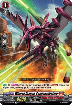 Winged Dragon, Cannonadeptero - D-BT11/037EN - Rare available at 401 Games Canada