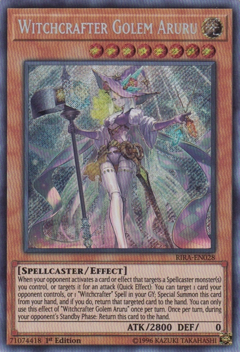 Witchcrafter Golem Aruru - RIRA-EN028 - Secret Rare - 1st Edition available at 401 Games Canada