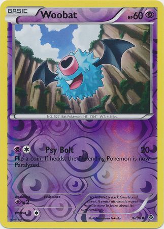 Woobat - 36/98 - Common - Reverse Holo available at 401 Games Canada