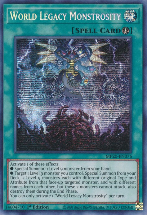 World Legacy Monstrosity - MP20-EN076 - Prismatic Secret Rare - 1st Edition available at 401 Games Canada