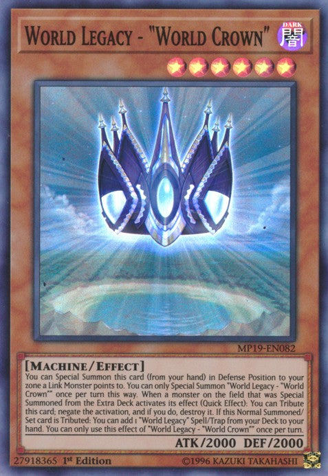World Legacy - World Crown - MP19-EN082 - Super Rare - 1st Edition available at 401 Games Canada